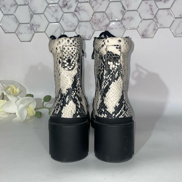 Madden Girl Snakeskin Print Ankle Boots with Geometric Pattern - Picture 5 of 10